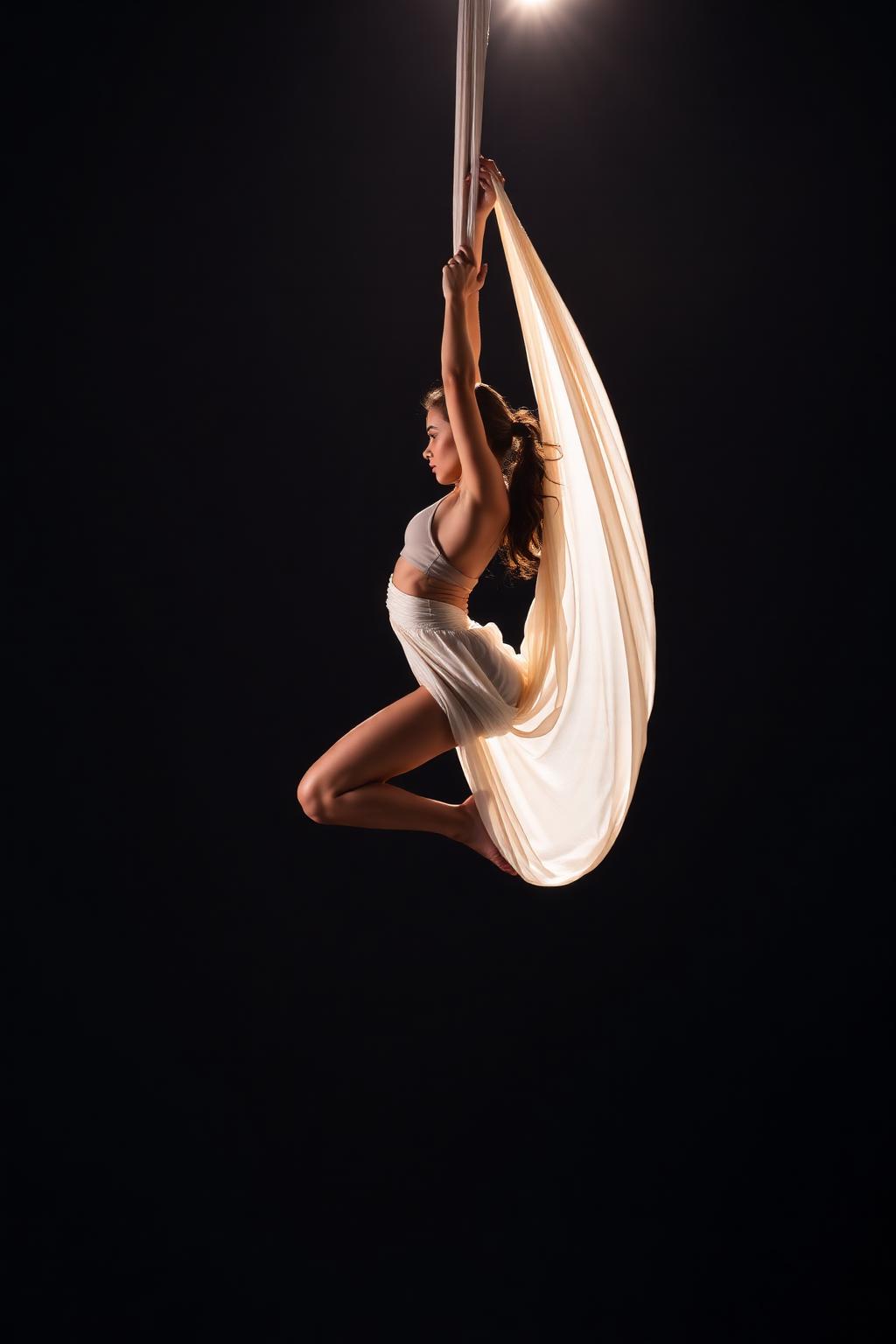 Aerial silk performance